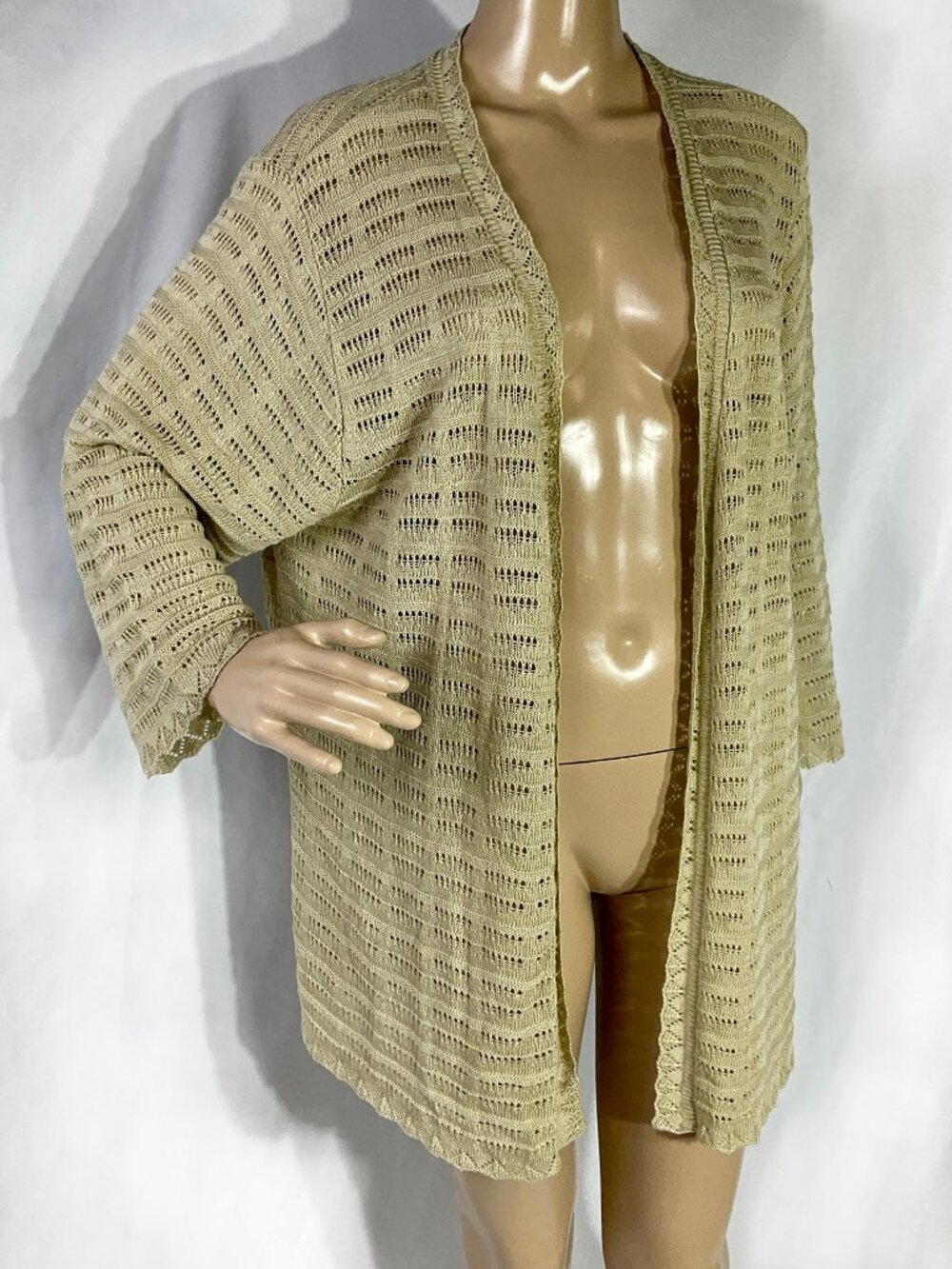 New Directions 2X Open Front Cardigan 3/4 Sleeves Womens
